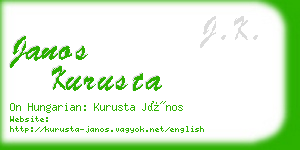 janos kurusta business card